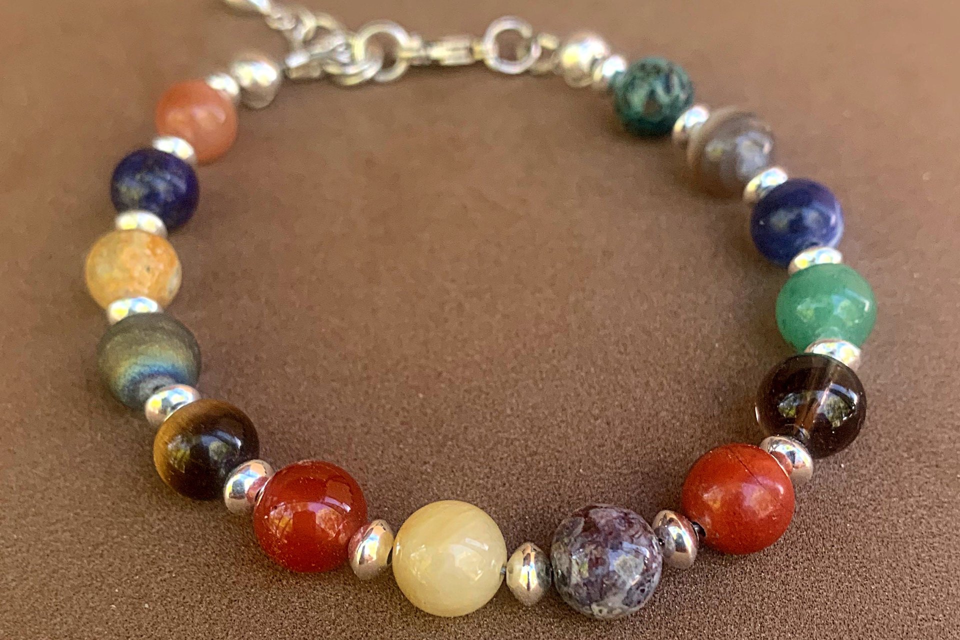 Mixed Gemstone and Sterling Silver Bracelet, Multi-Gemstone Bracelet, Sterling Silver Bracelet, Mixed Stone Bracelet