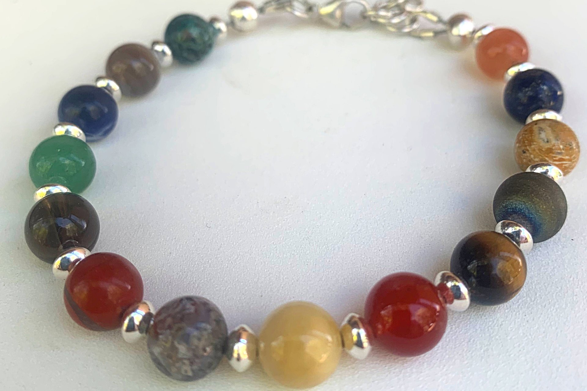 Mixed Gemstone and Sterling Silver Bracelet, Multi-Gemstone Bracelet, Sterling Silver Bracelet, Mixed Stone Bracelet