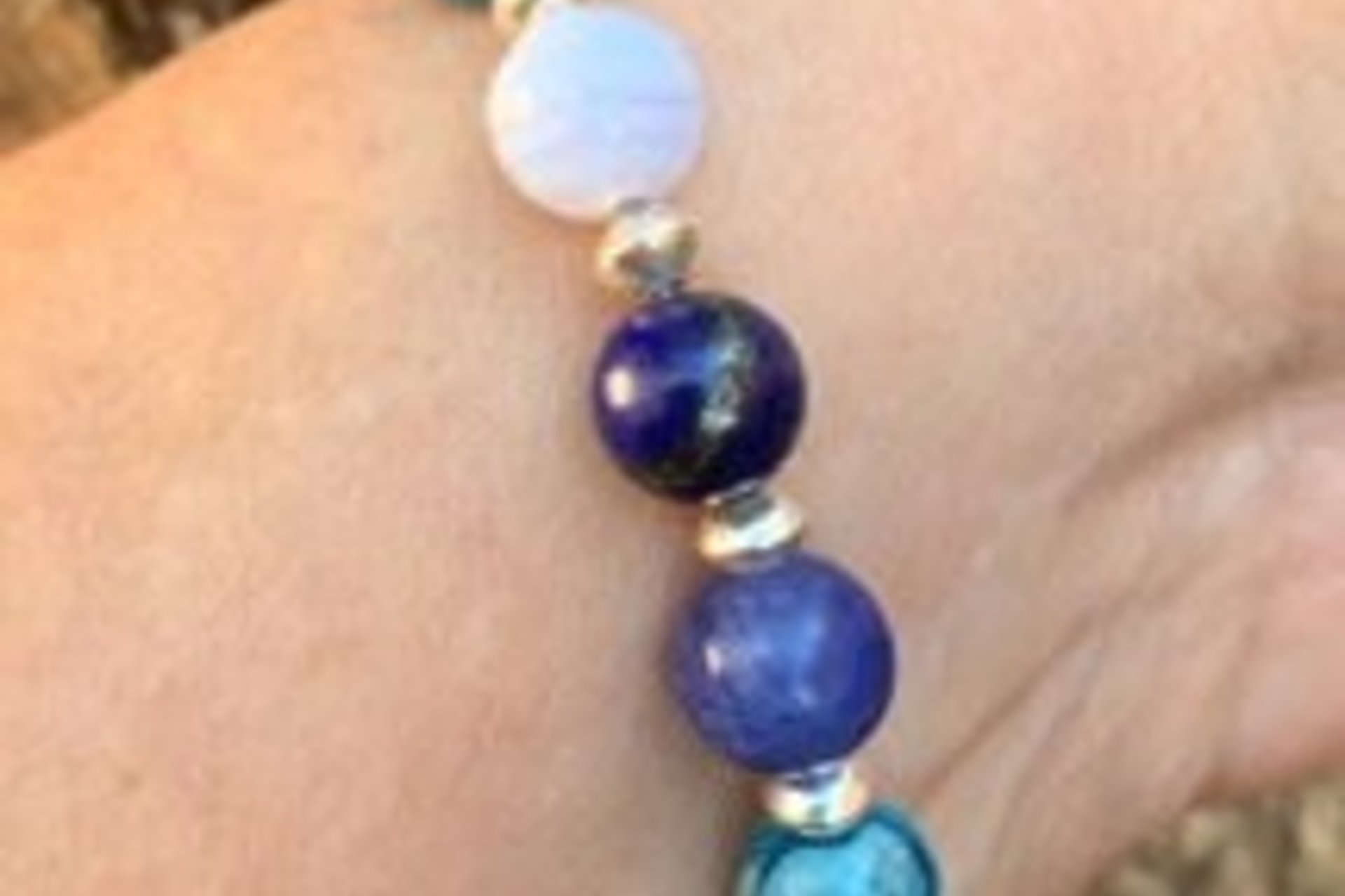 Mixed Gemstone Bracelet, Sterling Silver Bracelet, Blue Gemstone Bracelet