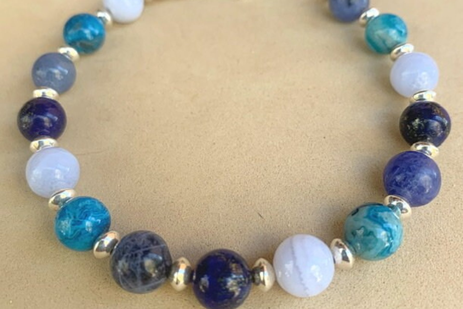 Mixed Gemstone Bracelet, Sterling Silver  Bracelet, Multi Gemstone Beaded Bracelet
