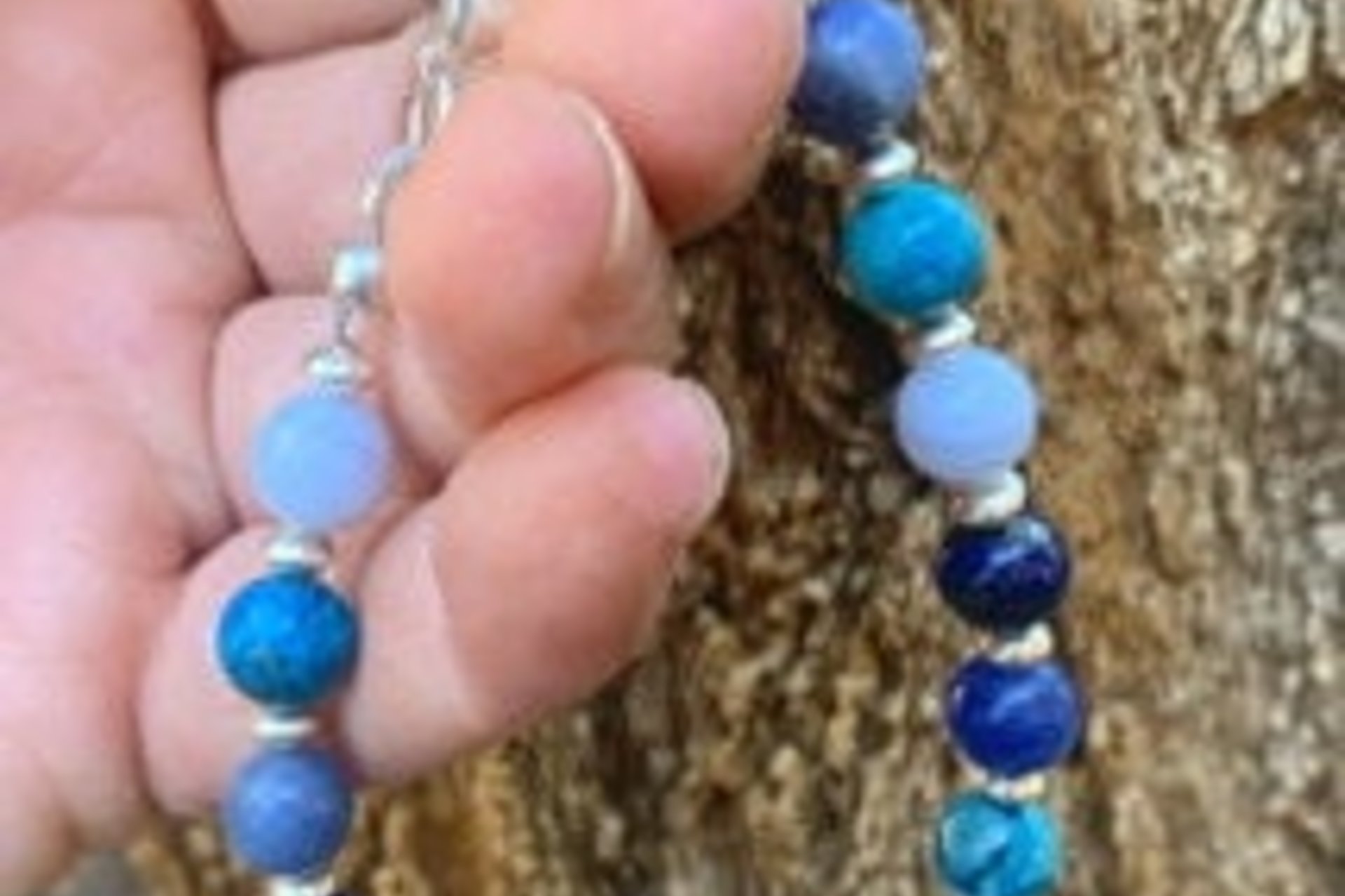 Mixed Gemstone Bracelet, Sterling Silver Bracelet, Blue Gemstone Bracelet