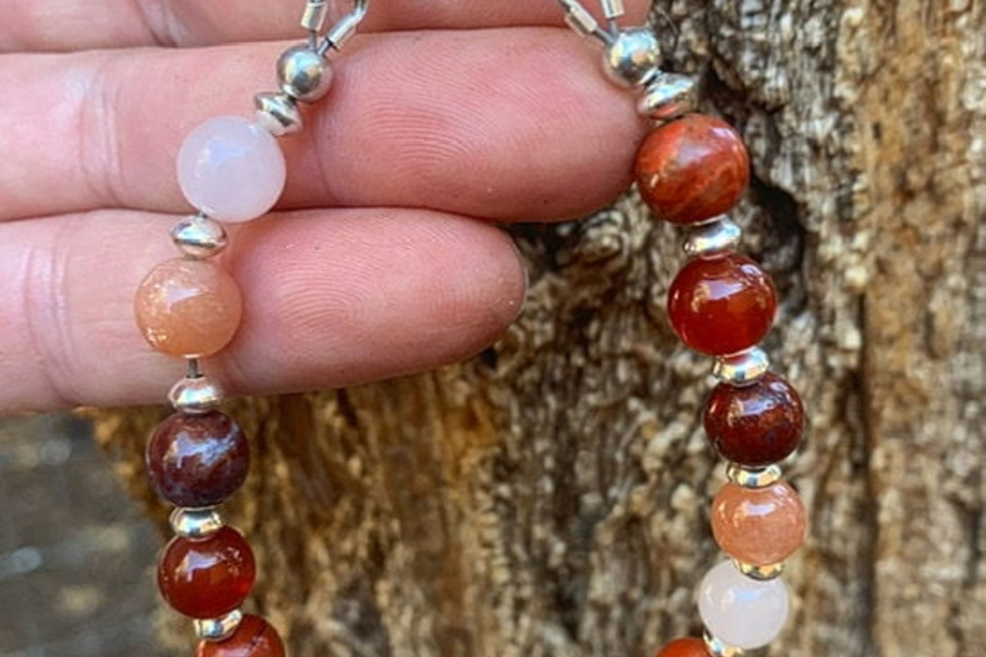 Mixed Gemstone Bracelet, Sterling Silver  Bracelet, Multi Gemstone Beaded Bracelet