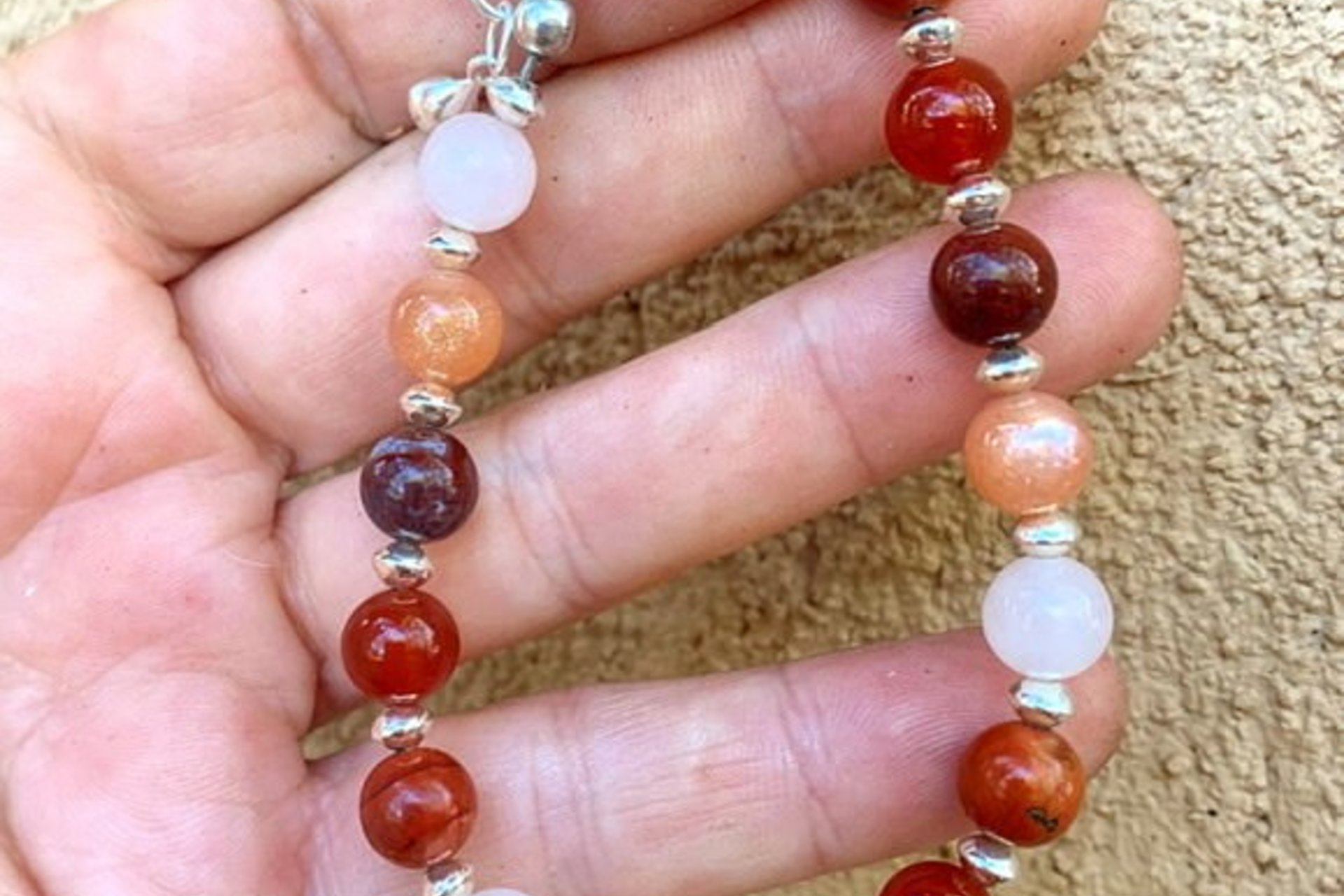 Mixed Gemstone Bracelet, Sterling Silver  Bracelet, Multi Gemstone Beaded Bracelet