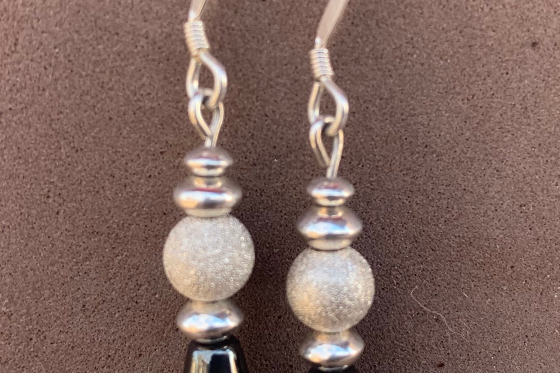 Hemalyke Teardrop Earrings, Sterling Silver Earrings, Stardust Silver Earrings