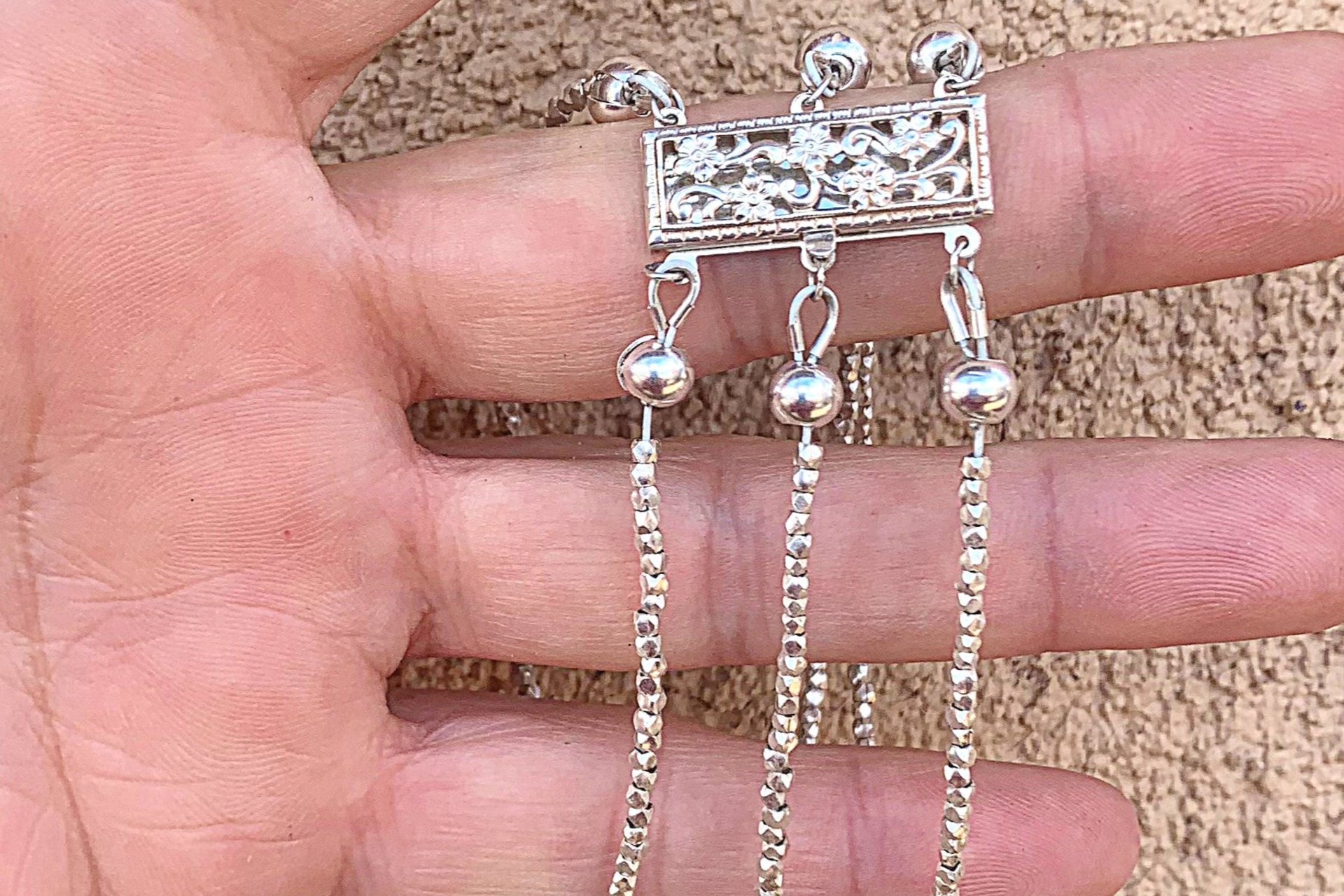 Multistrand Silver Bracelet, Hill Tribe Fine Silver, Beaded Bracelet, Gift for Her, Dainty Bracelet