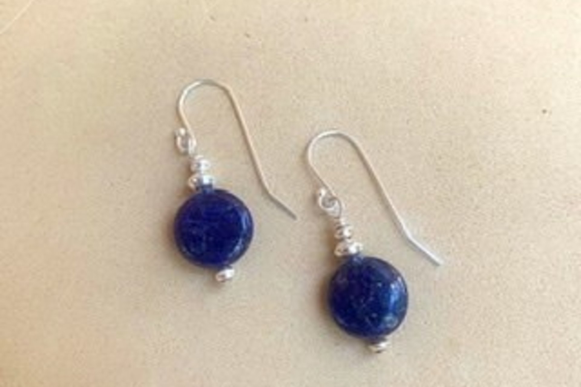 Lapis Lazuli Earrings, Sterling Silver Earrings, Gemstone Earrings, Minimalist Earrings