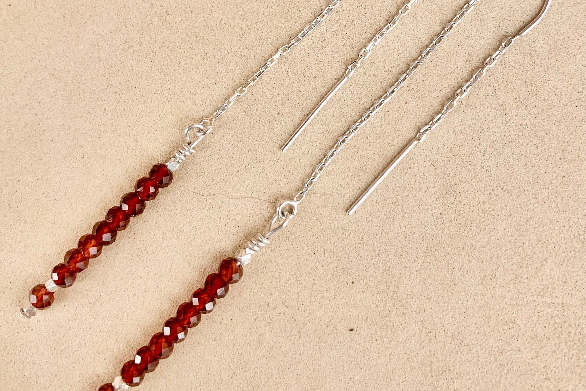 Apatite Earrings, Gemstone Earrings, Threader Earrings, Long Dangle Earrings, Gift for Her