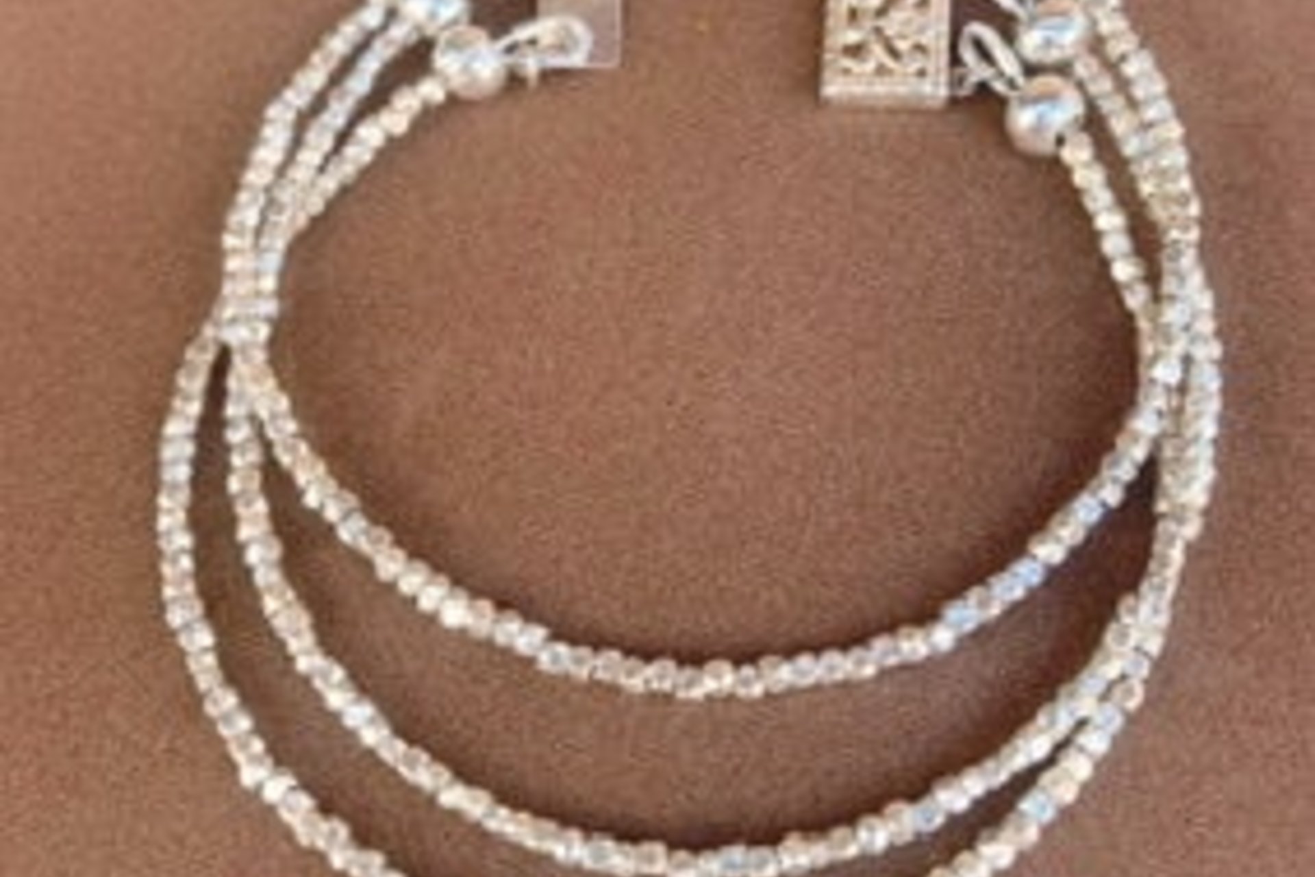 Multistrand Silver Bracelet, Hill Tribe Fine Silver, Beaded Bracelet, Gift for Her, Dainty Bracelet