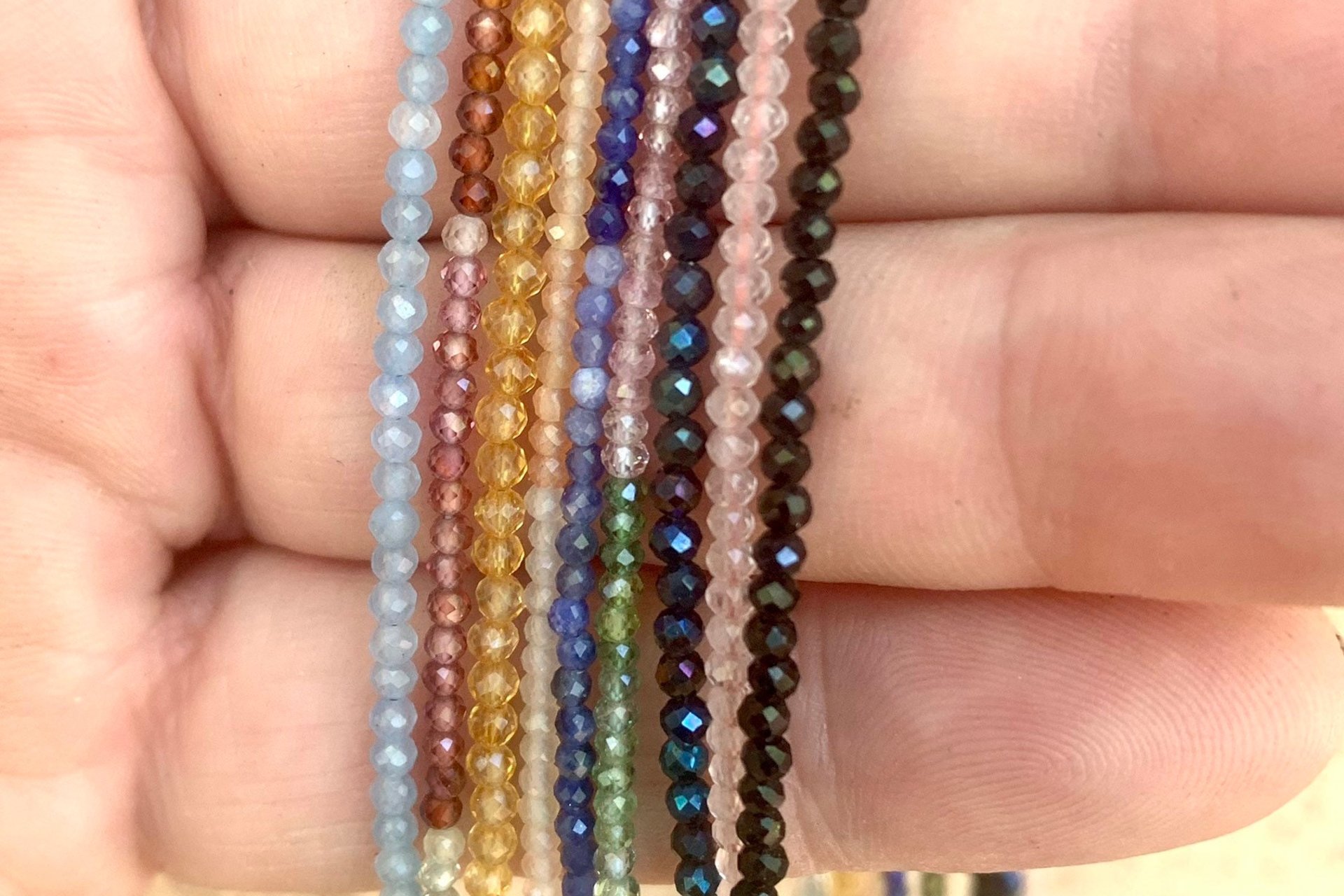 Faceted Gemstone Necklaces, Dainty Beaded Necklaces, Minimalist Jewelry