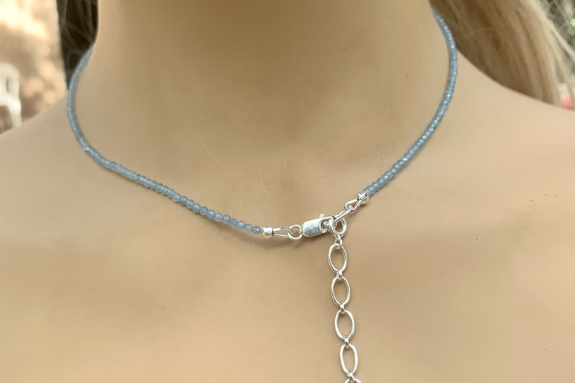 Dainty Citrine Layering Necklace, Aquamarine Faceted Gemstone Necklace