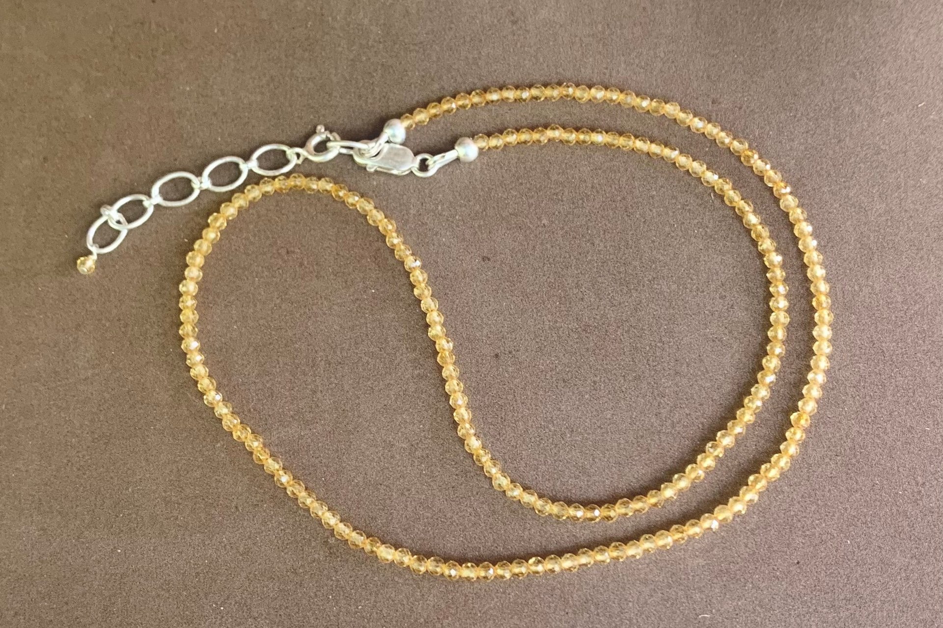 Dainty Citrine Layering Necklace, Aquamarine Faceted Gemstone Necklace