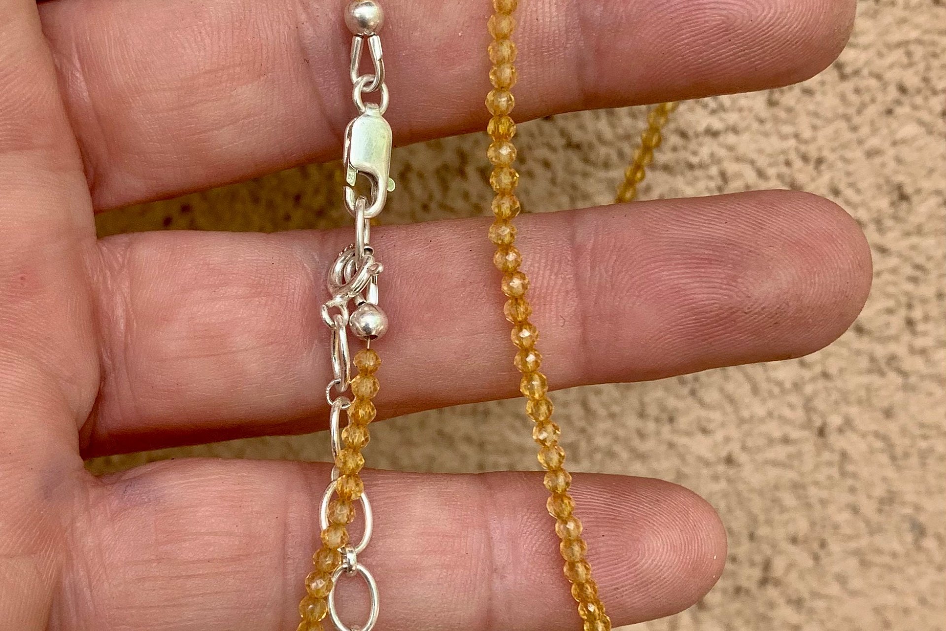 Dainty Citrine Layering Necklace, Aquamarine Faceted Gemstone Necklace