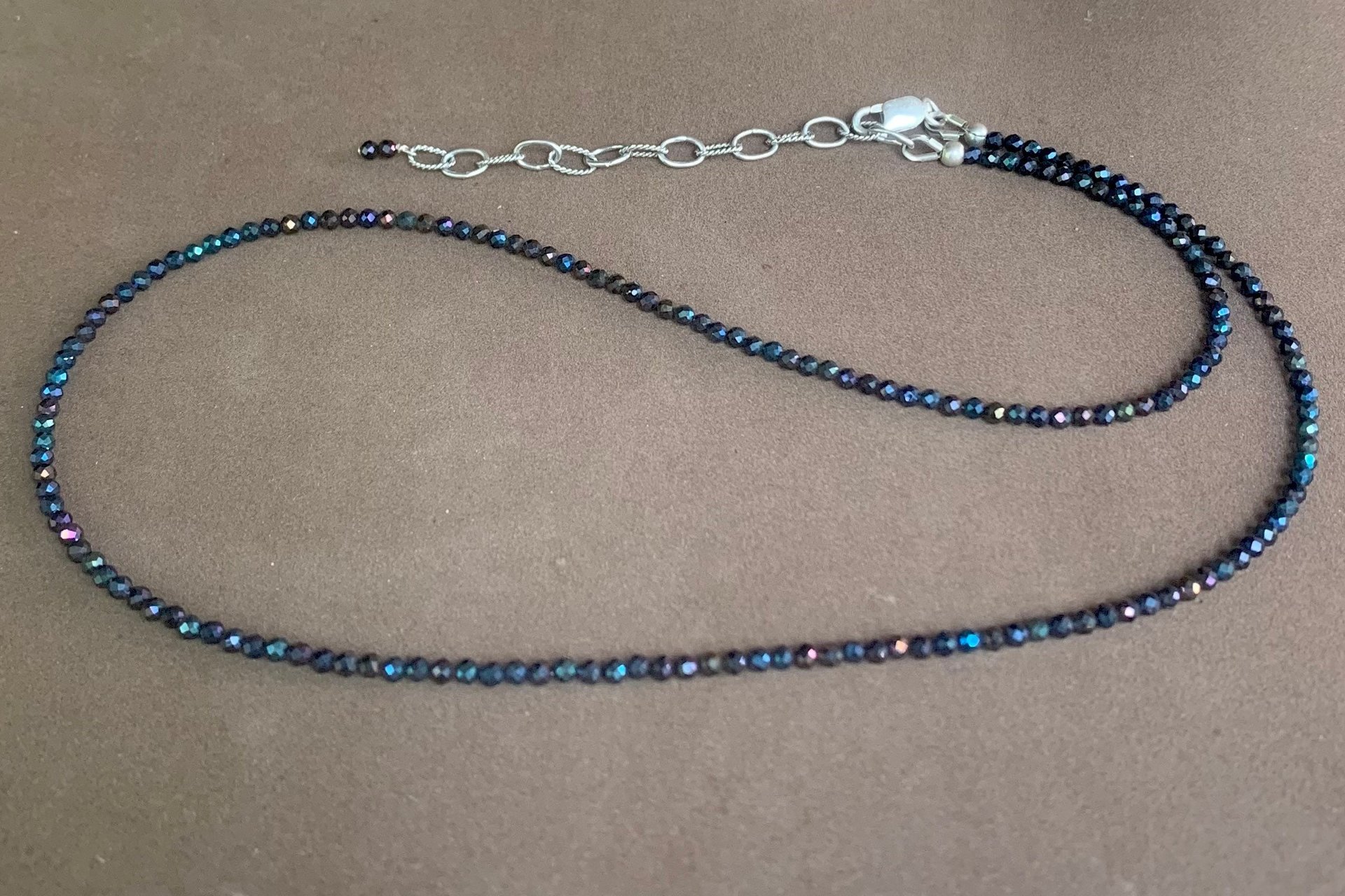 Dainty Rose Quartz Necklace, Coated Spinel Necklace, Faceted Gemstone Layering Necklaces