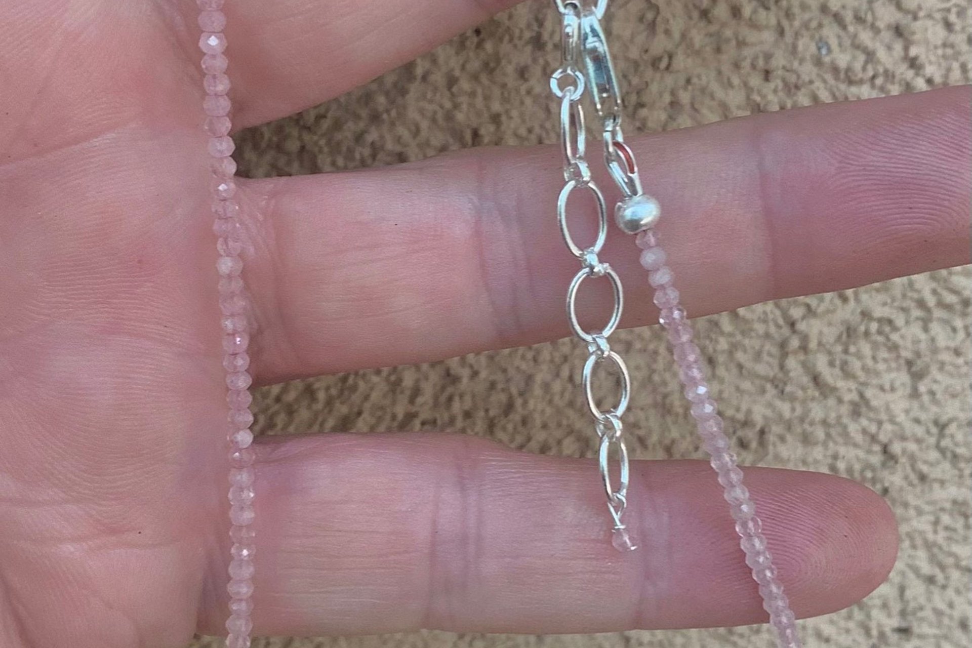 Dainty Rose Quartz Necklace, Coated Spinel Necklace, Faceted Gemstone Layering Necklaces