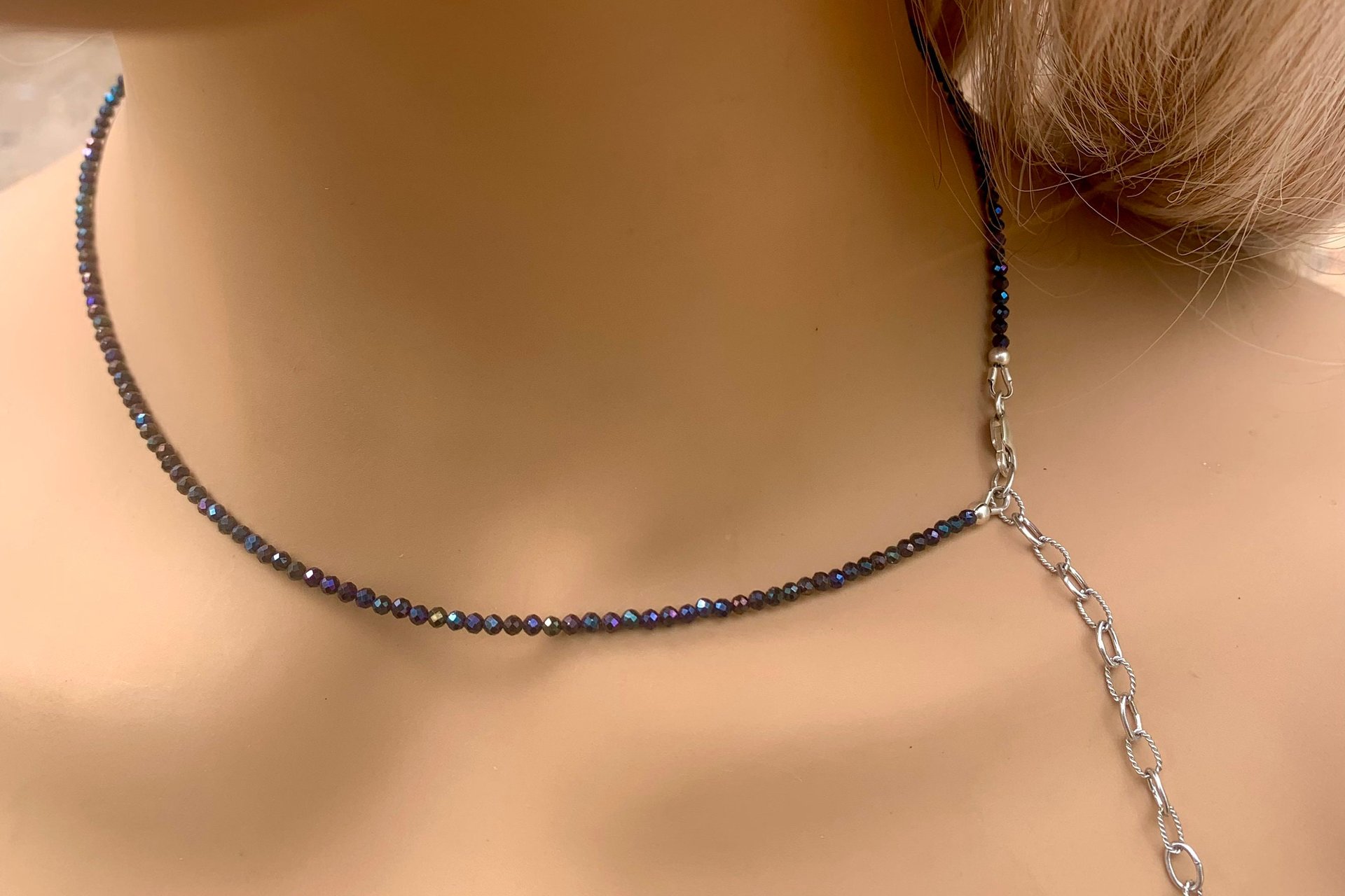 Dainty Rose Quartz Necklace, Coated Spinel Necklace, Faceted Gemstone Layering Necklaces