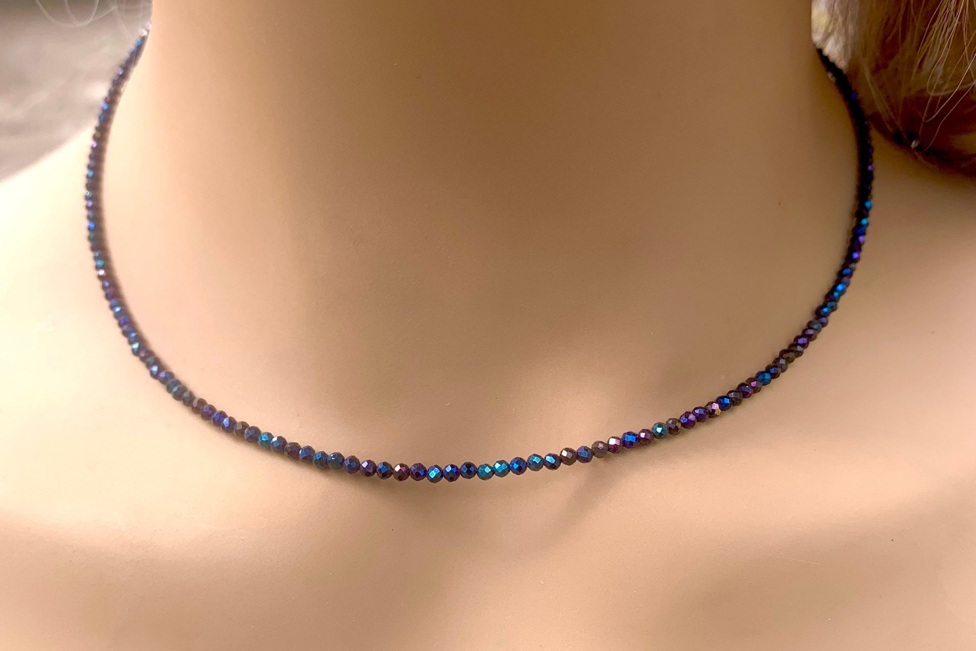 Dainty Rose Quartz Necklace, Coated Spinel Necklace, Faceted Gemstone Layering Necklaces