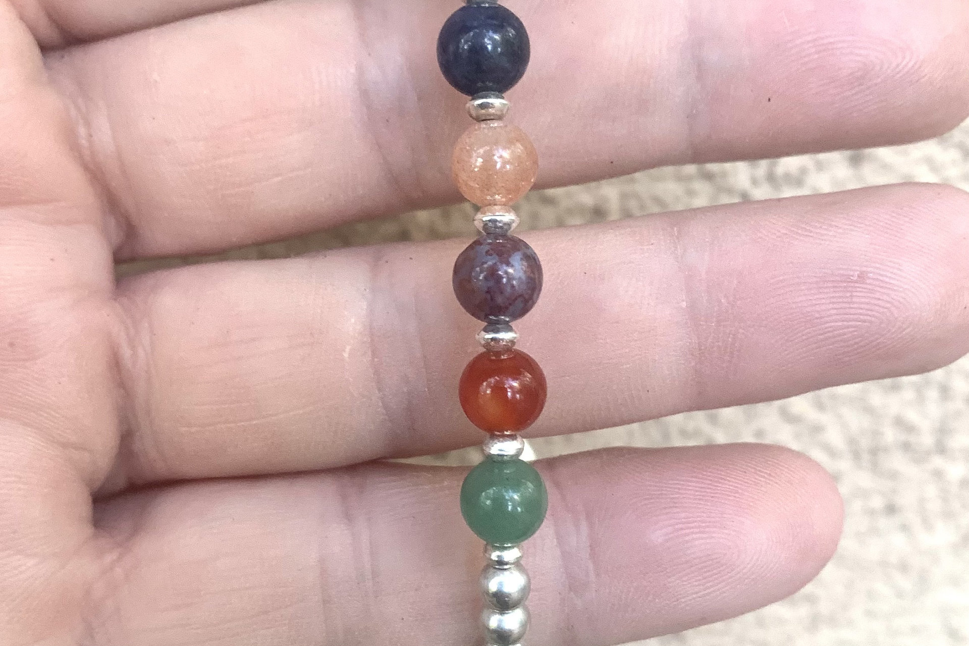 Multi Gemstone Bracelet, Sterling Silver Bracelet, Stacking Bracelet, Minimalist Jewelry
