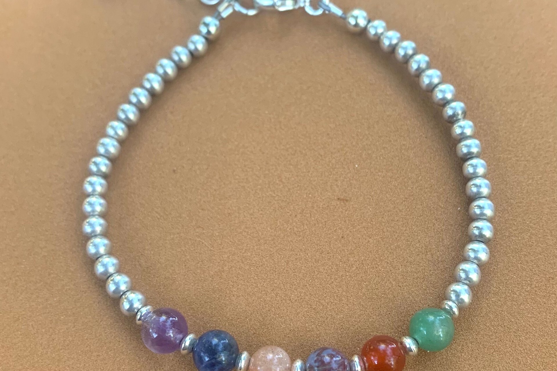 Multi Gemstone Bracelet, Sterling Silver Bracelet, Stacking Bracelet, Minimalist Jewelry