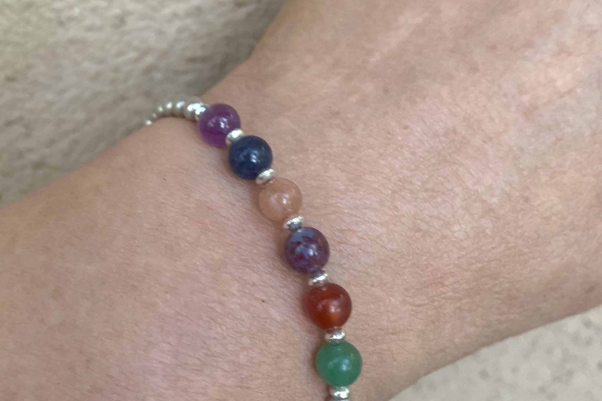 Multi Gemstone Bracelet, Sterling Silver Bracelet, Stacking Bracelet, Minimalist Jewelry