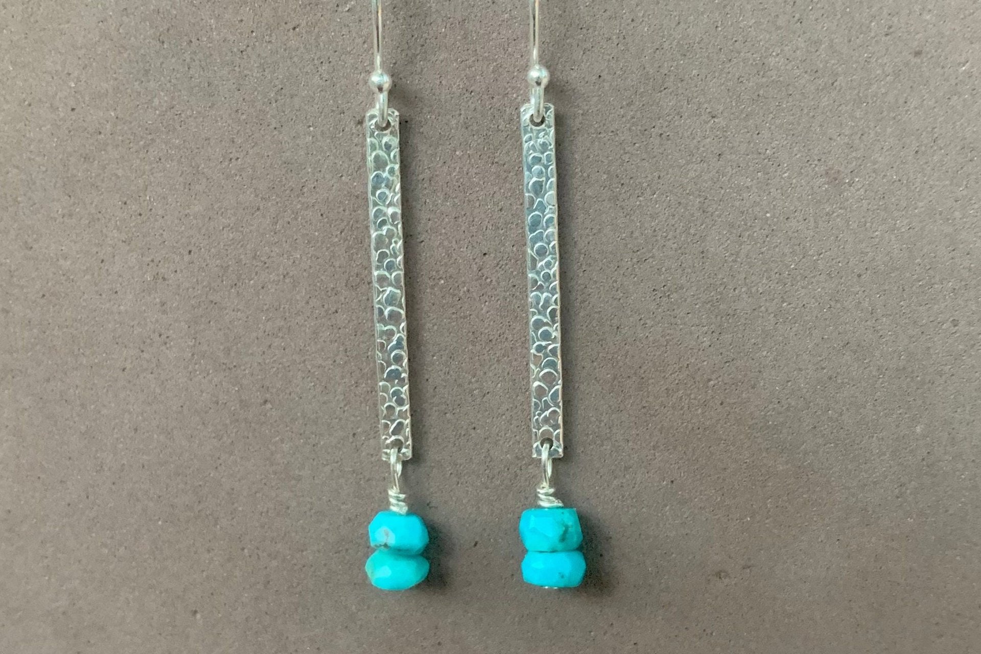 Turquoise Earrings, Sterling Silver Dainty Earrings, Dangle Earrings