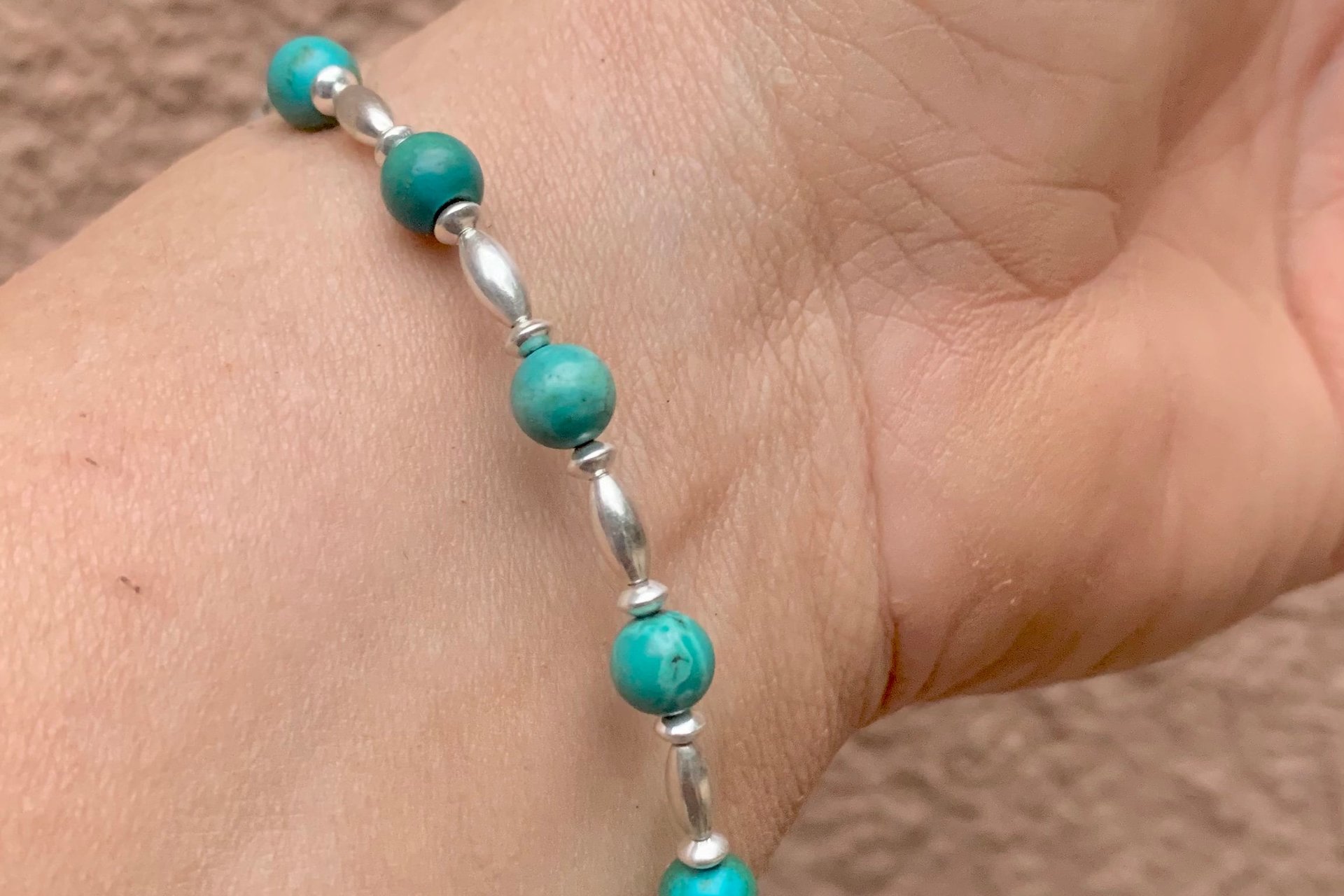 Turquoise and Sterling Silver Bracelet, Minimalist Turquoise Bracelet, Southwestern Jewelry