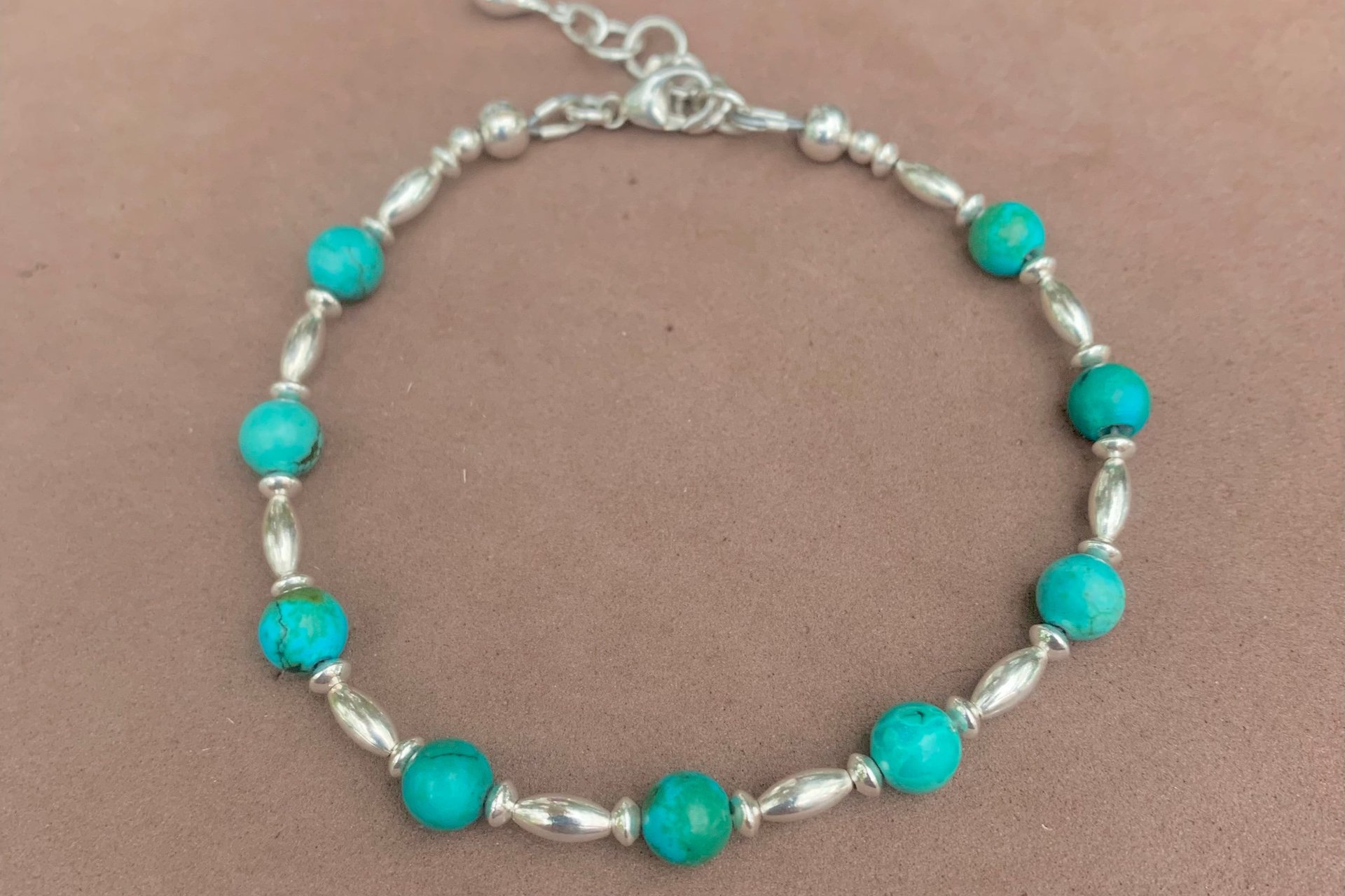 Turquoise and Sterling Silver Bracelet, Minimalist Turquoise Bracelet, Southwestern Jewelry