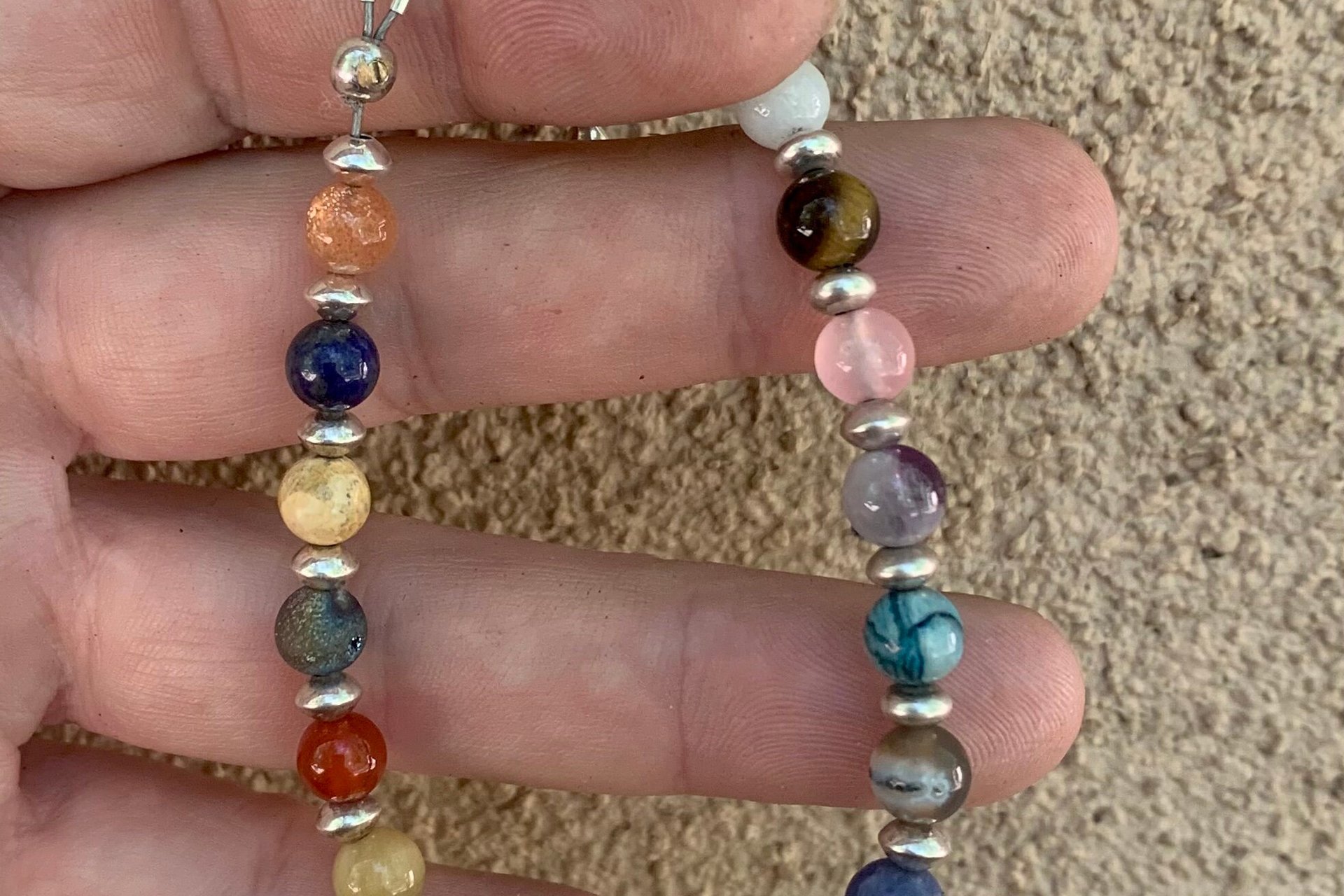 Multi Stone Gemstone Bracelet, Sterling Silver Bracelet, Adjustable Bracelet