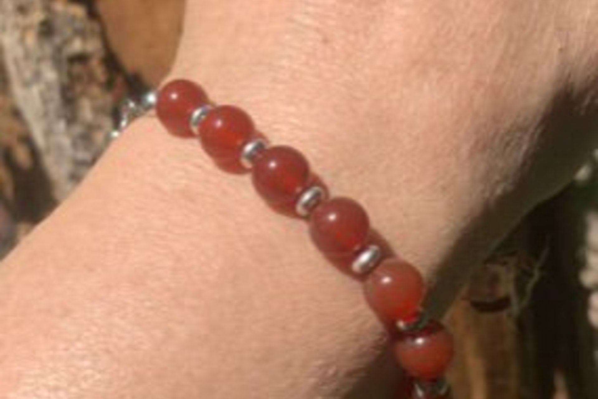 Carnelian Bracelet, Sterling Silver Bracelet, Gemstone Bracelet, Gift for Her