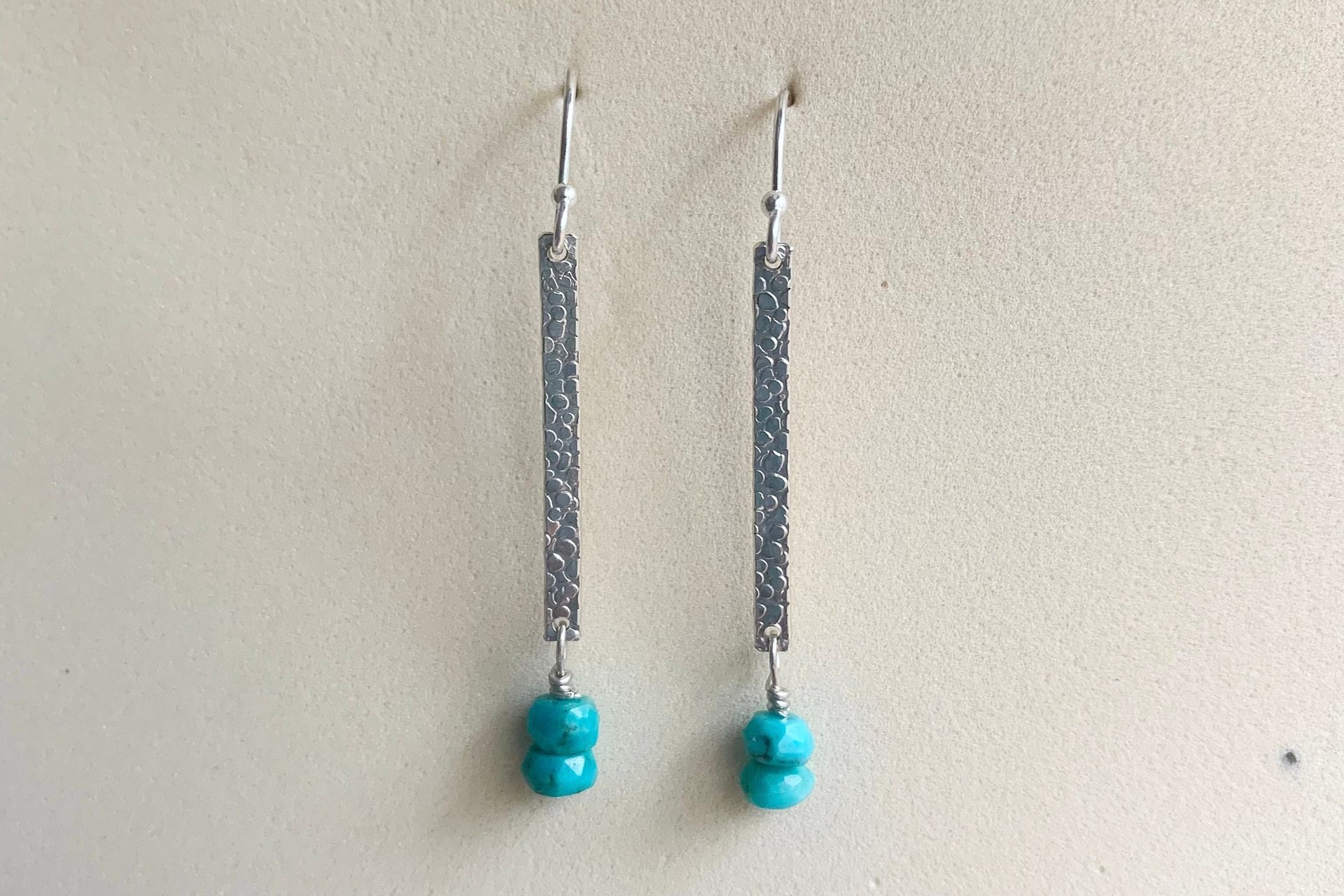 Turquoise Earrings, Sterling Silver Dainty Earrings, Dangle Earrings