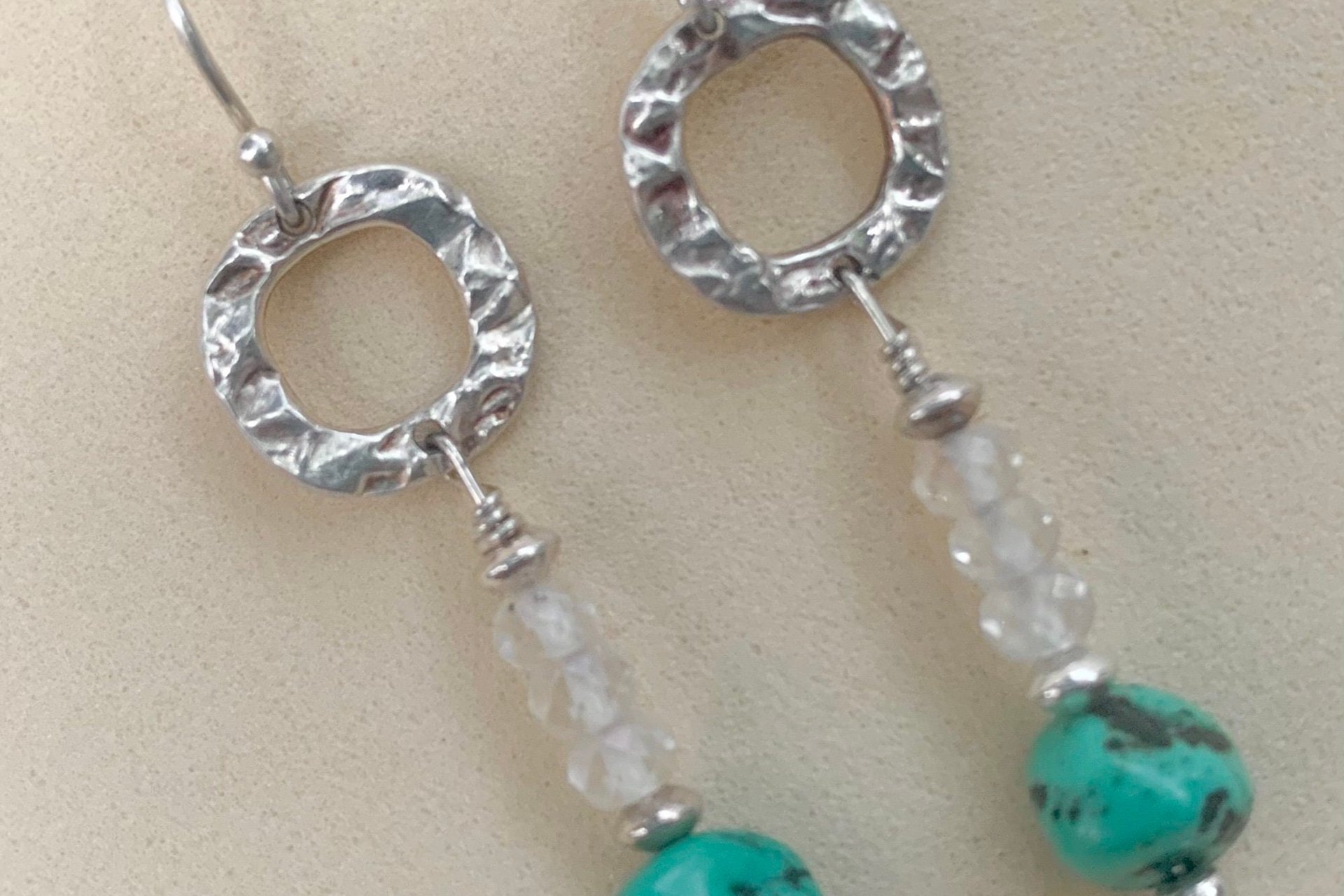 Turquoise Nugget Earrings, Imperial Topaz Earrings, Sterling Silver Earrings