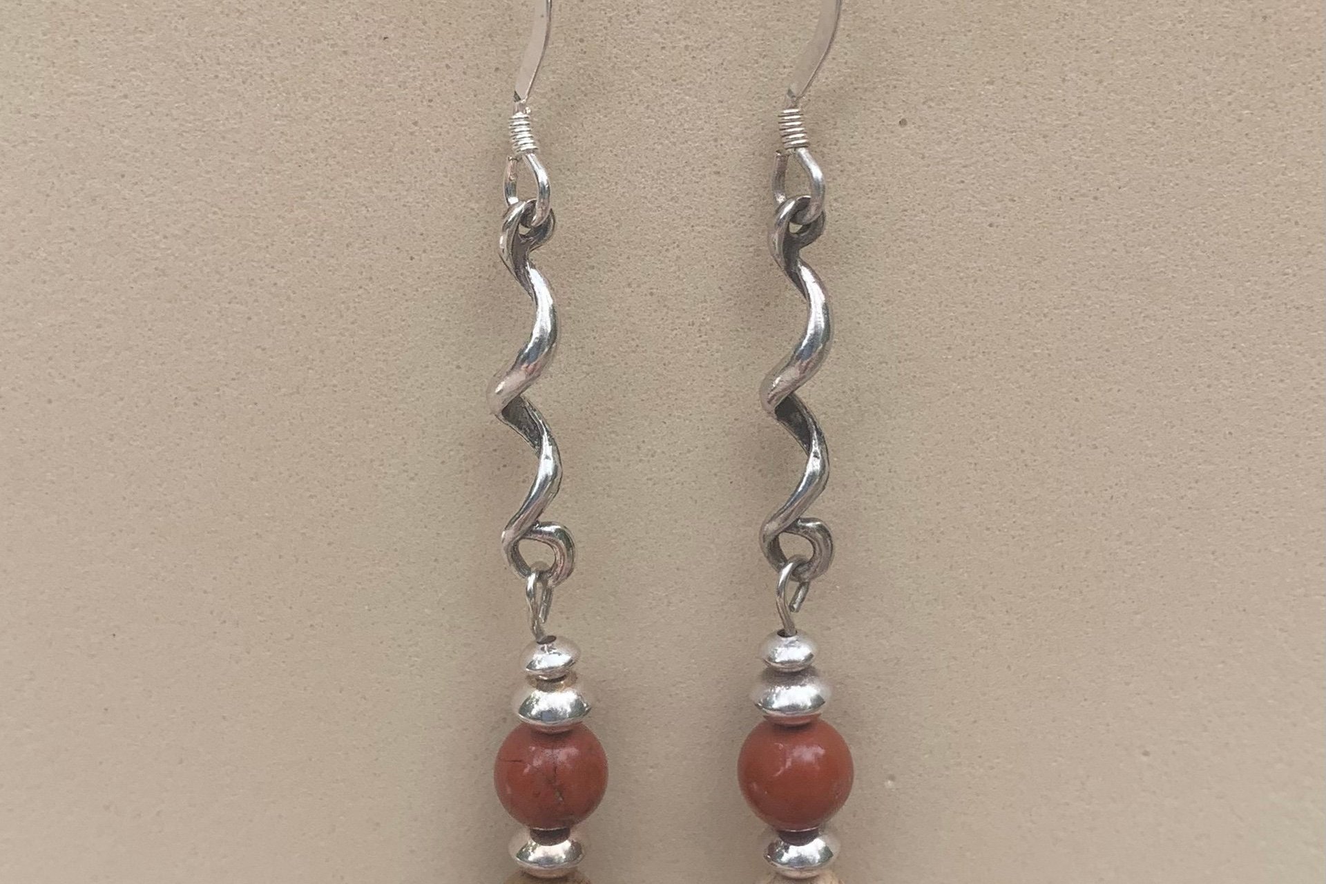 Blue Crazy Lace Agate Earrings, Sterling Silver Earrings, Gemstone Earrings