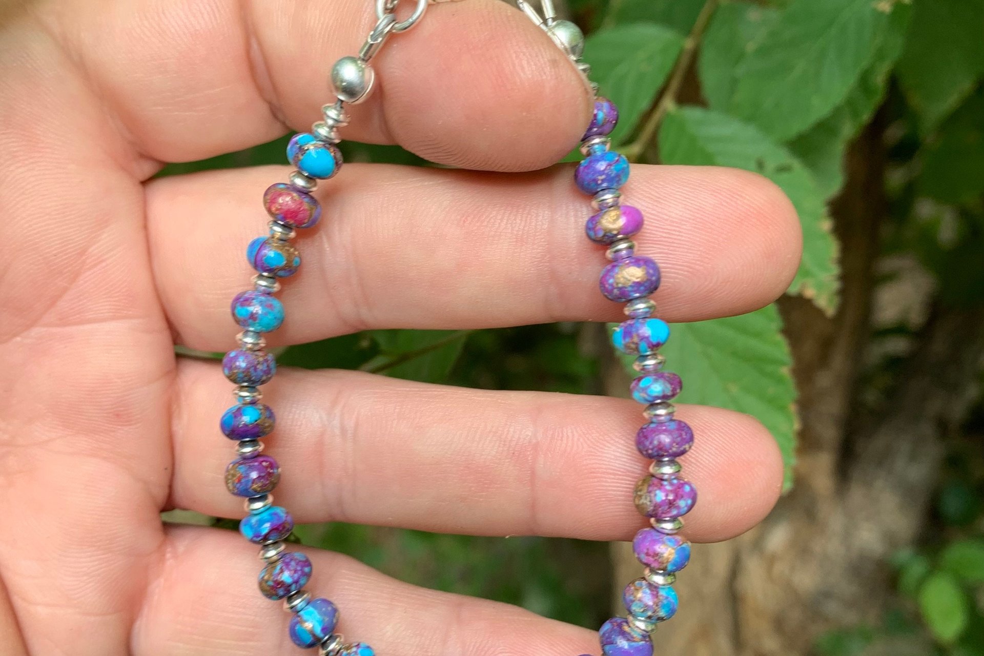 Kingman Turquoise Bracelet, Purple Mojave Bracelet, Sterling Silver Bracelet, Women’s Bracelet