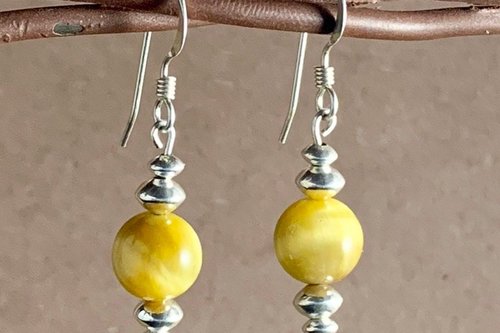 Honey Tiger Eye Drop Earrings, Southwestern Earrings, Small Earrings, Sterling Silver Earrings.