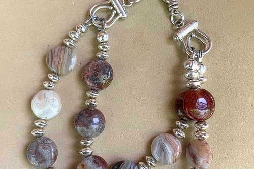 Agate Bracelet, Laguna Lace Agate Bracelet, Gemstone Bracelet, Sterling Silver Bracelet